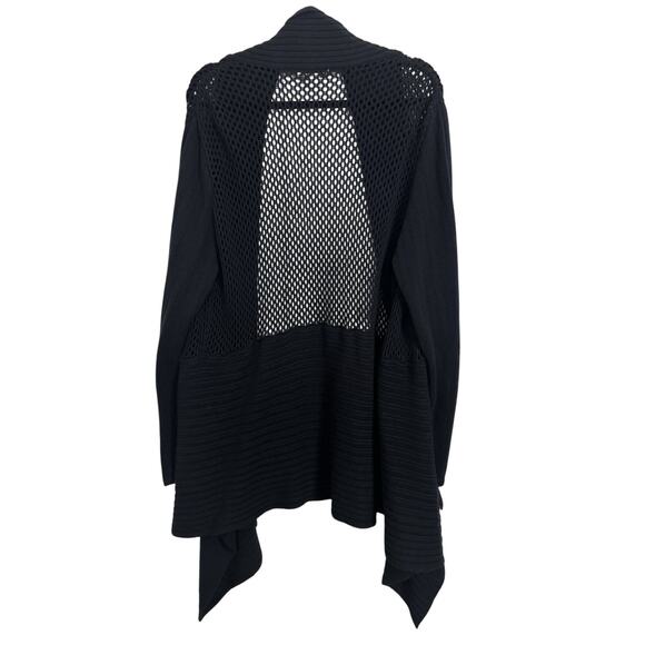 Coldwater Creek Rabbit Hair Blend Black Open Front Long Line Cardigan Size XL - Picture 2 of 8